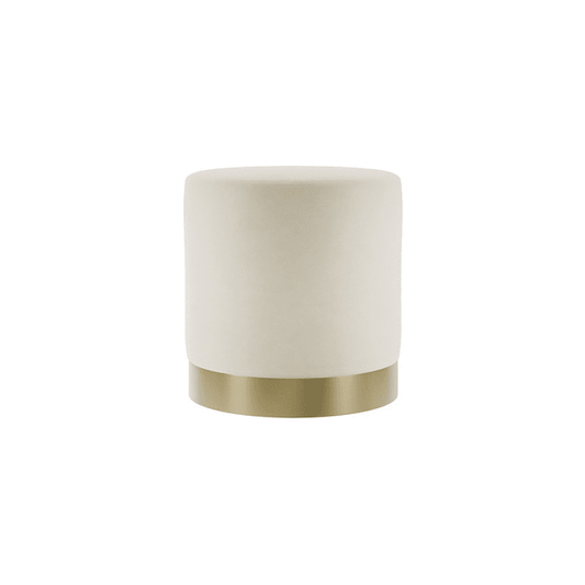 Jaycee Cream & Gold Medium Round Stool