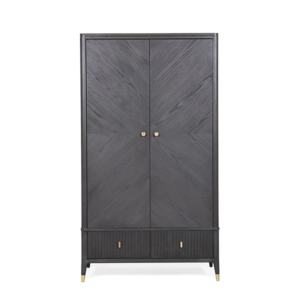 Putney Grey & Gold 2 Door Wardrobe