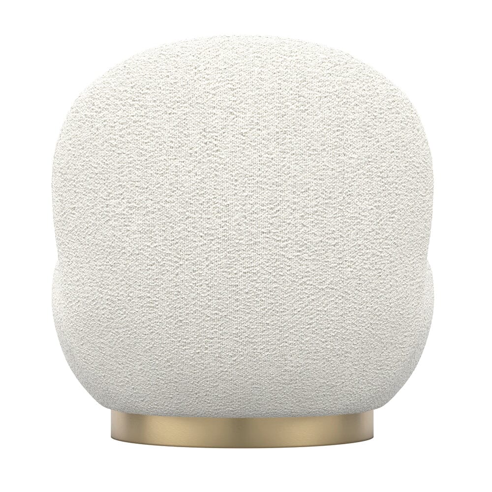 Tula Cream Upholstered Boucle Accent Chair with Gold Base