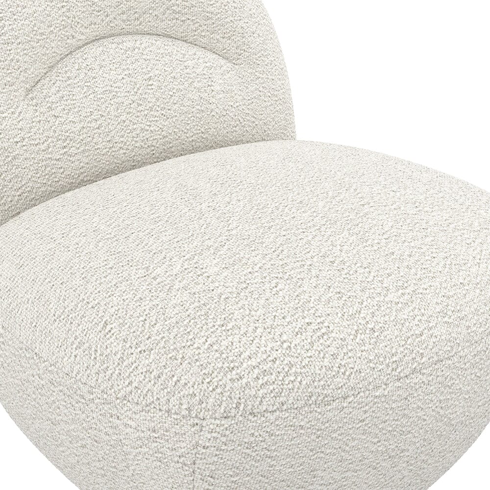 Tula Cream Upholstered Boucle Accent Chair with Gold Base